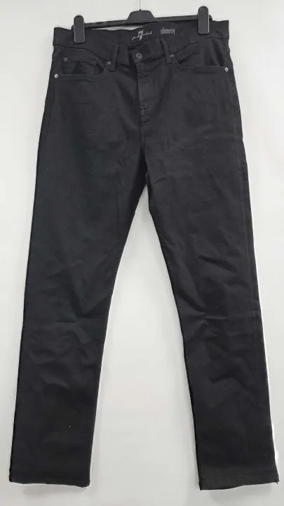 7 For All Mankind - Black Slimmy Step Up Stretch Jean Size: 36