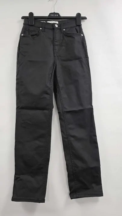 Mango - Black Waxed Slim Crop Jeans - Black Size: 34