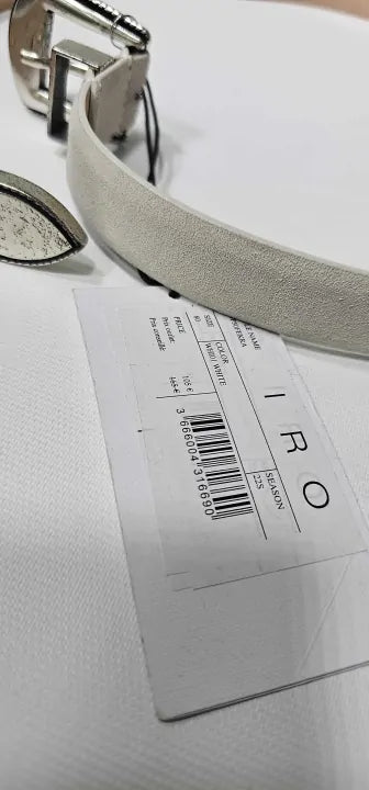 Iro-wp50fekra22s-whi01-m-white-silver Buckled Belt-white Size: 80