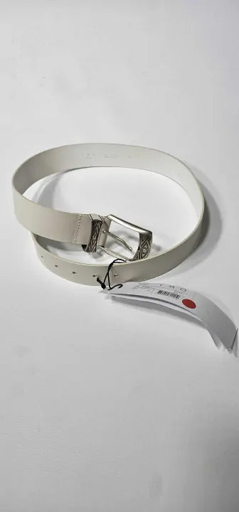 White Brink Leather Belt Size: 85