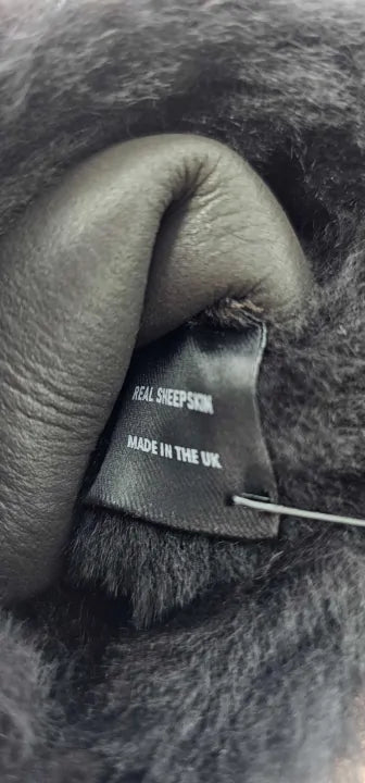 No Eleven - Brown Fingerless Half Fur Mittens - Brown Size: