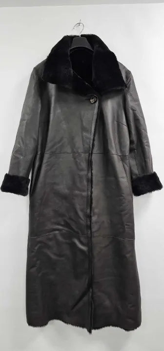 Max And Zac London - Dark Brown Shearling Midi Throw On Coat - Brown Size: Uk12