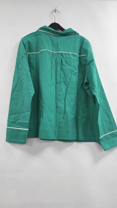 Whistles - Green Contrast Piping Pyjamas - Green Size: M