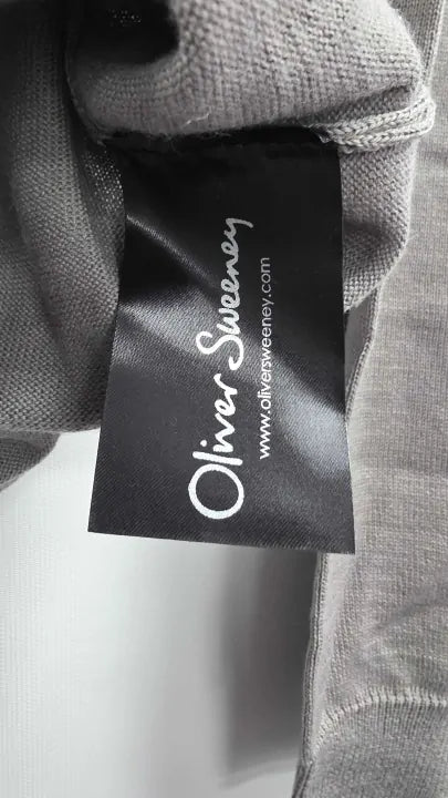Oliver Sweeney - Charcoal Cosford Wool Blend Jumper - Grey Size: M