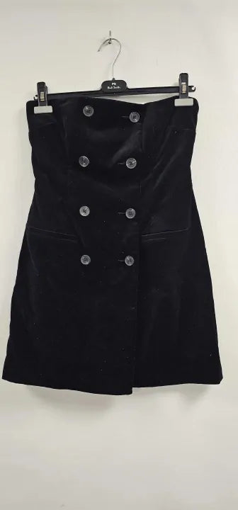 Reiss - Black Ilze Bandeau Velvet Mini Dress - Black Size: Uk10
