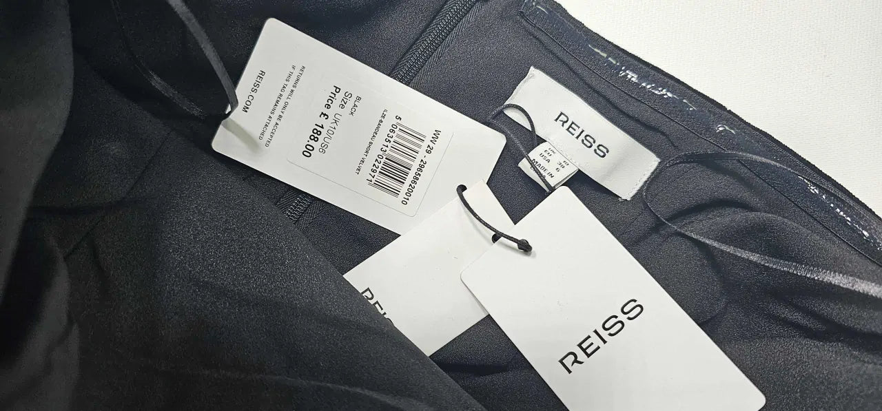 Reiss - Black Ilze Bandeau Velvet Mini Dress - Black Size: Uk10