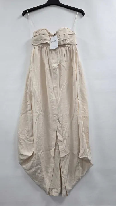 Reiss - Nude Evanna Bubble Hem Midi Dress - Beige Size: Uk 6