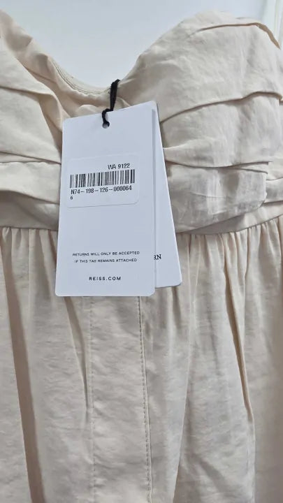 Reiss - Nude Evanna Bubble Hem Midi Dress - Beige Size: Uk 6