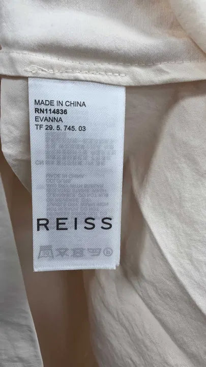 Reiss - Nude Evanna Bubble Hem Midi Dress - Beige Size: Uk 6