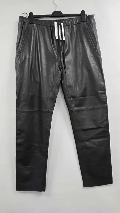 Hush - Black Leather Stretch Joggers - Black Size: Uk 16