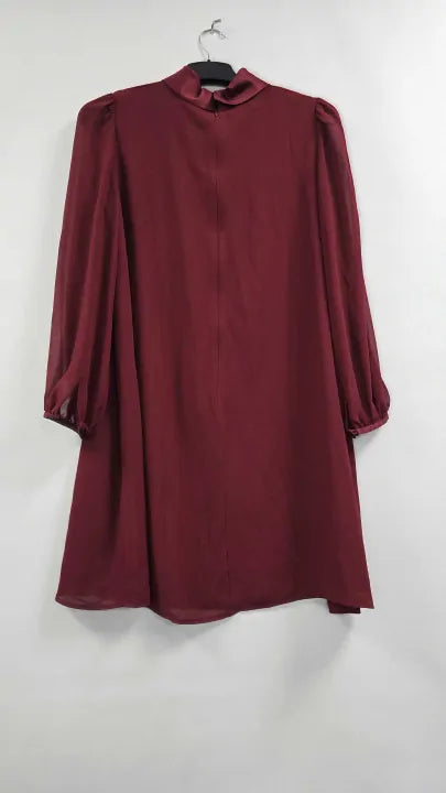 Hobbs London - Burgundy Ciara Mini Dress - Red Size: Uk 12