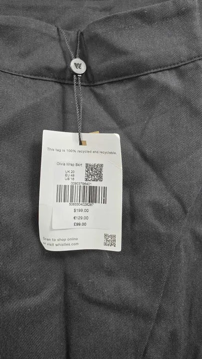 Whistles - Black Olivia Wrap Midi Skirt - Black Size: Uk 20