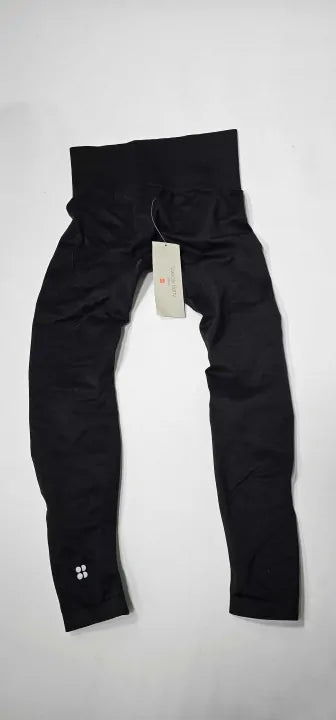 Sweaty Betty - Black Sun Salutation Seamless Yoga Leggings - Black Size: S