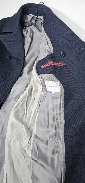 Gianni Feraud - Navy Roberto Wool Blend Coat - Navy Size: Eu38