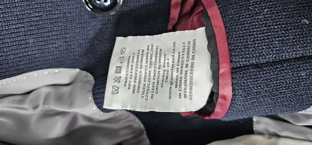 Gianni Feraud - Navy Roberto Wool Blend Coat - Navy Size: Eu38