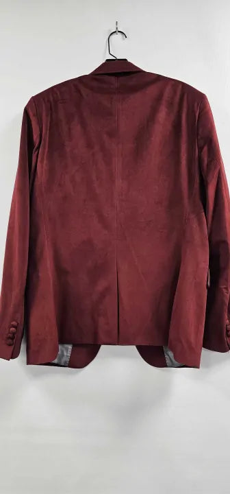 Gianni Feraud - Burgundy Vincent Velvet Blazer - Red Size: 44