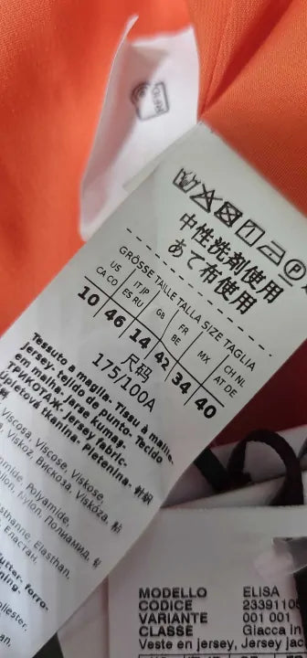 Marella - Orange Elisa Button Up Blazer - Orange Size: Uk14