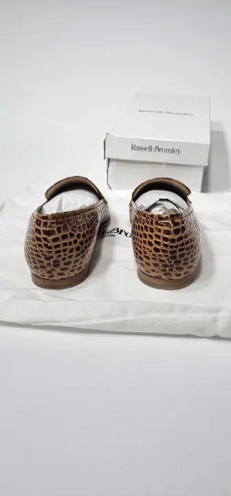 Russell & Bromley - Women's Tan Animal Print Totter Flat Leather Loafer - Beige Size: Eu39