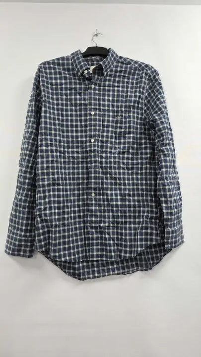 Gant - Blue Tartan Regular Classic Poplin Shirt - Blue Size: Xl