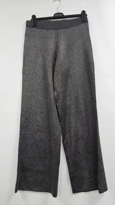 Whistles Black Sparkle Knitted Trouser Size: Uk 12
