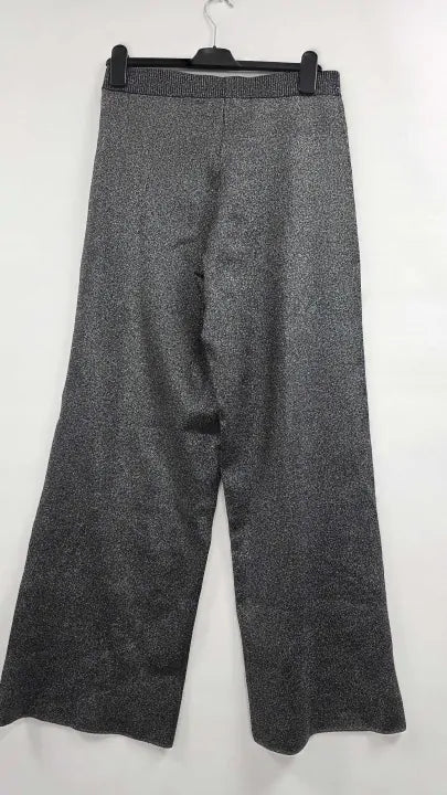 Whistles Black Sparkle Knitted Trouser Size: Uk 12