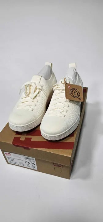 Fitflop - Egret Knit Rally Trainers - Cream Size: Uk4