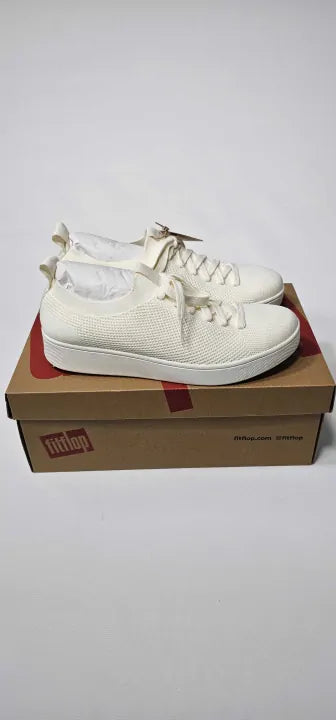 Fitflop - Egret Knit Rally Trainers - Cream Size: Uk4