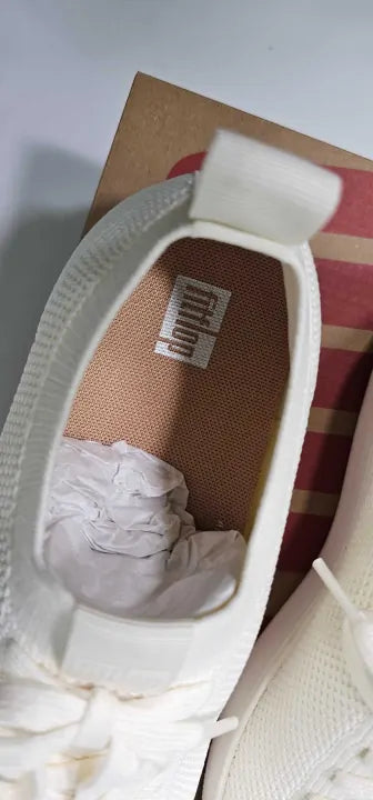 Fitflop - Egret Knit Rally Trainers - Cream Size: Uk4