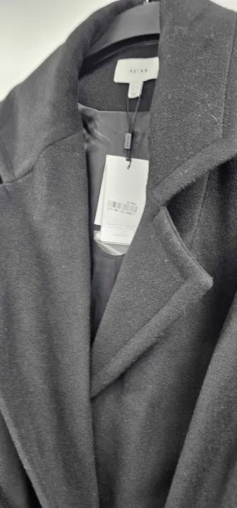 Reiss - Black Bridget Oversized Wool Blend Coat - Black Size: Uk 8