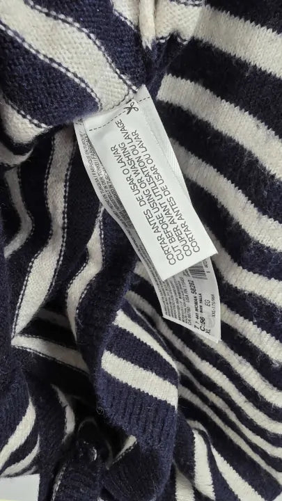 Mango - Navy Striped Jumper Dress - Navy Size: Xl