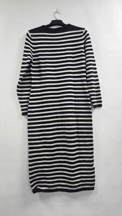 Mango - Navy Striped Jumper Dress - Navy Size: Xl