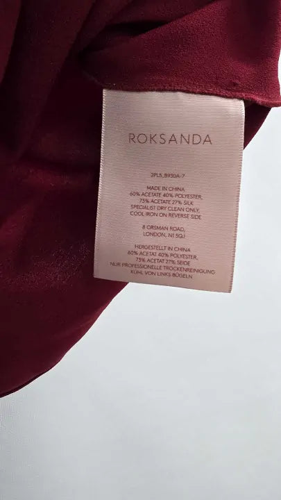 Roksanda - Red Asymmetric Silk Blend Naiara Top - Red Size: Uk 16