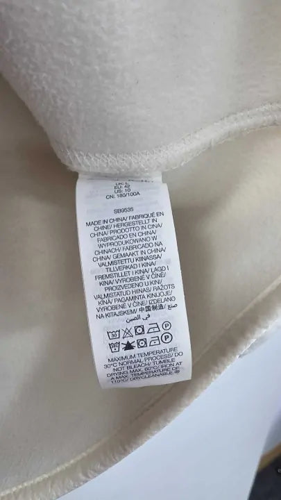 Sweaty Betty - Plush Textured Half Zip - Studio White Size: L