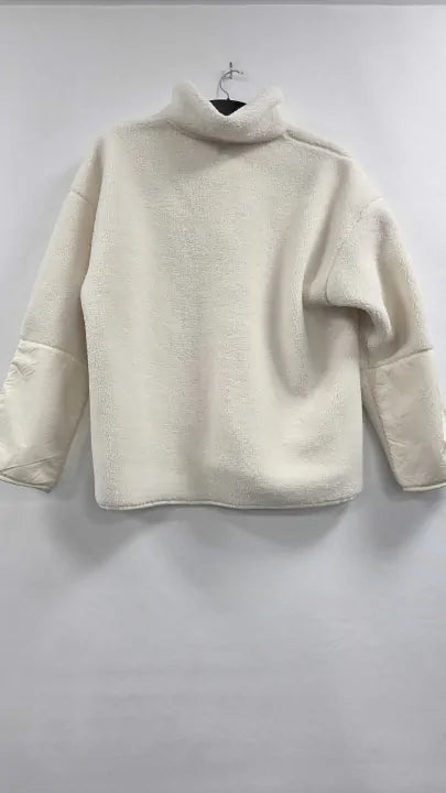 Sweaty Betty - Plush Textured Half Zip - Studio White Size: L