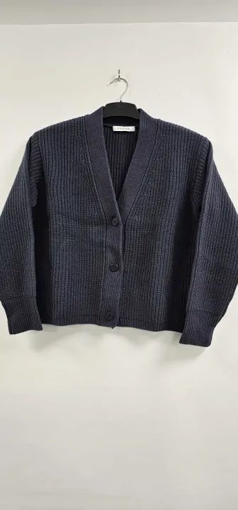 N°· Eleven - Slate Wool Rib Cardigan - Grey Size: M