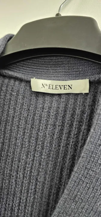 N°· Eleven - Slate Wool Rib Cardigan - Grey Size: M