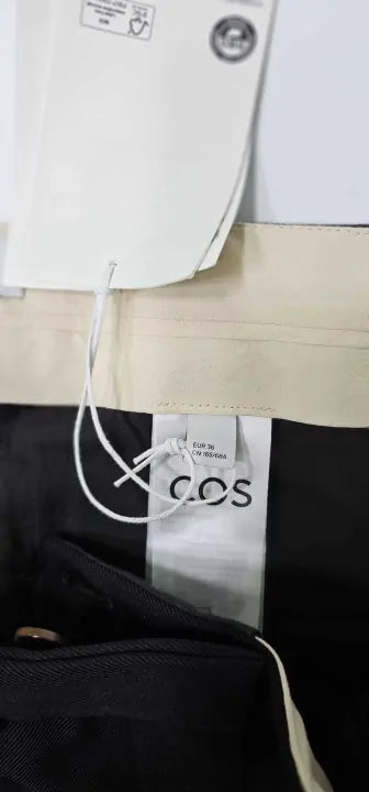 Cos - Black Fretsaw Side Stripe Wool Blend Trousers Size: Uk 10