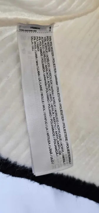 Mango - White Striped Jumper With Zip Size: Xl