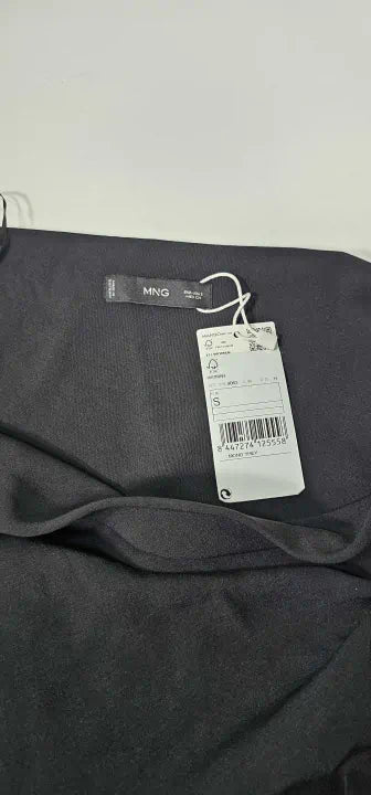 Mango - Black Asymmetrical Jumpsuit With Draped Detail - Black Size: S