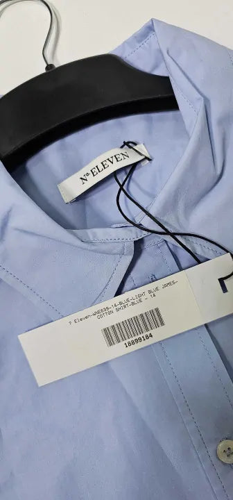 N°· Eleven - Blue Cotton Shirt - Blue Size: Uk 14