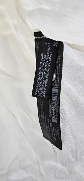 Mango - Beige Blouse With Puffed Sleeves And Bow - Beige Size: S