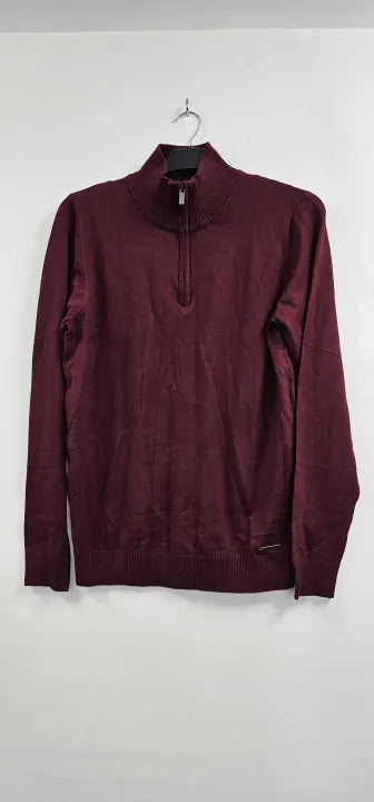 Frederick 1/4 Zip Fine Knit Jumper Port Size: S