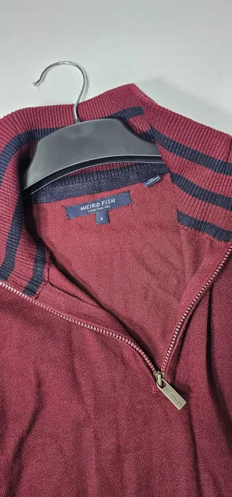Frederick 1/4 Zip Fine Knit Jumper Port Size: S