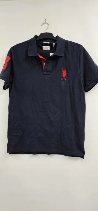 U.s. Polo Assn. - Navy Player Patchwork Pique Polo Shirt - Navy Size: L