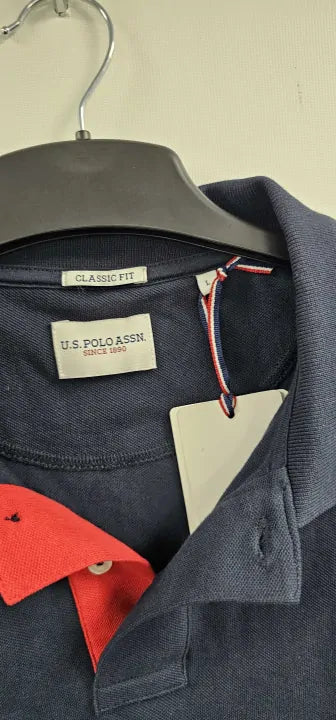 U.s. Polo Assn. - Navy Player Patchwork Pique Polo Shirt - Navy Size: L