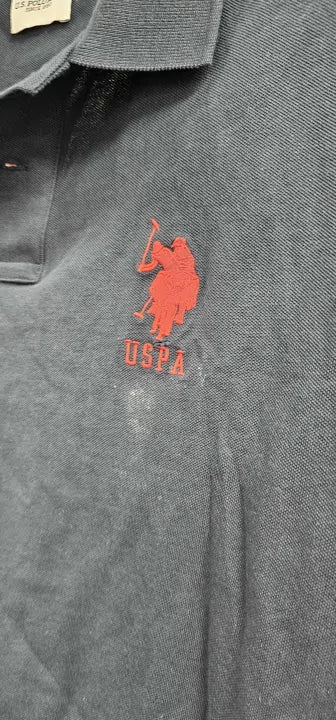 U.s. Polo Assn. - Navy Player Patchwork Pique Polo Shirt - Navy Size: L