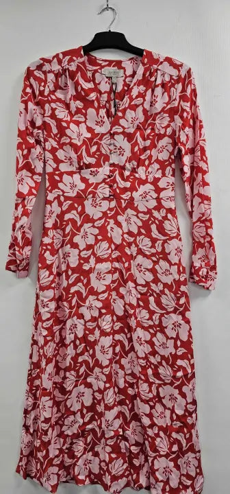 Hobbs London - Red Allison Printed Dress - Red Size: Uk 10