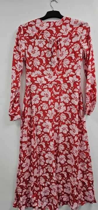 Hobbs London - Red Allison Printed Dress - Red Size: Uk 10