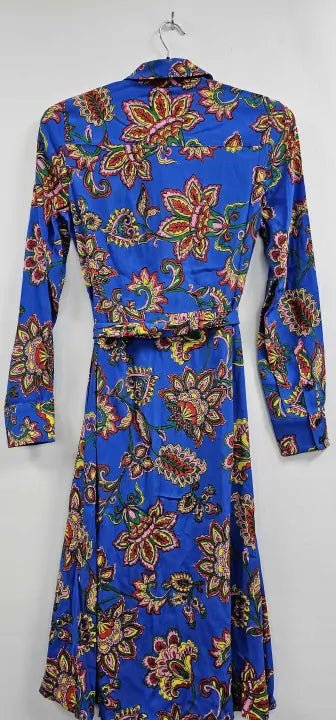 Boden - Cobalt Kate Printed Midi Shirt Dress - Blue Size: 8R