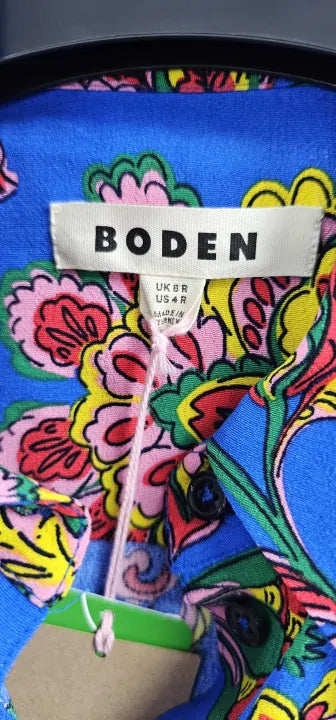 Boden - Cobalt Kate Printed Midi Shirt Dress - Blue Size: 8R
